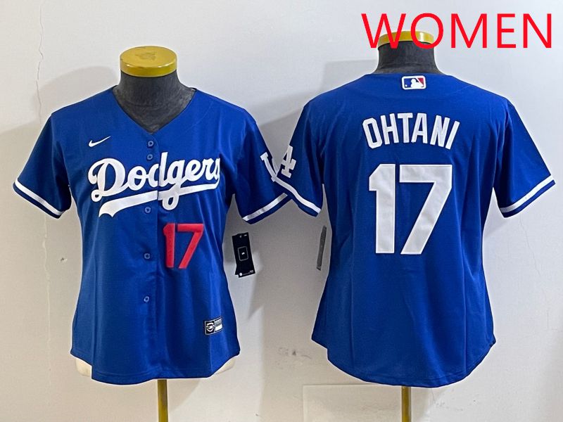 Women Los Angeles Dodgers #17 Ohtani Blue Game 2025 Nike MLB Jersey style 3187->women mlb jersey->Women Jersey